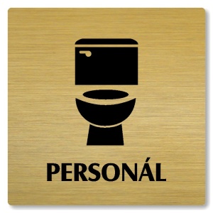 WC personál, 80x80mm, zlatá, Nevada